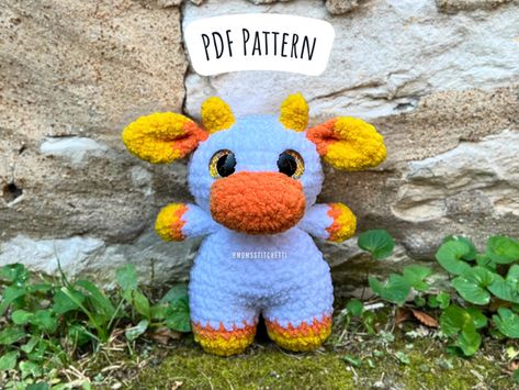 Cow Crochet Pattern, Crocheting Amigurumi, Cow Crochet, Cow Farm, Crochet Cow, Crochet Etsy, Animal Cute, Halloween Crochet, Crochet Dog