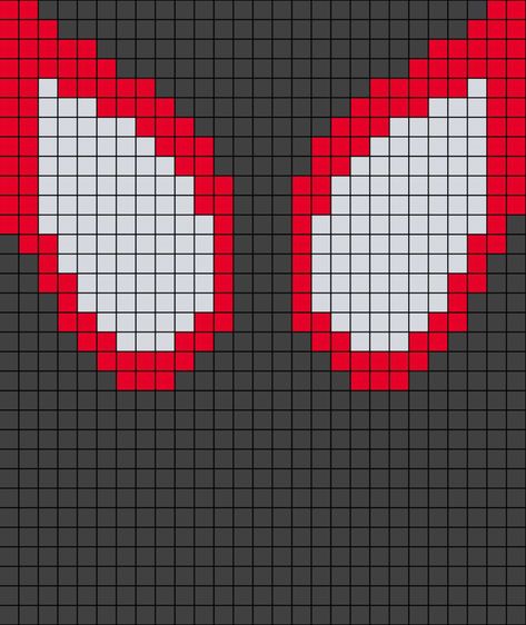 Miles Morales Mask, Spiderman Mask, Spider Man Miles, Spider Man Miles Morales, Pixel Art Grid, Eye Pattern, Male Eyes, Pixel Art Pattern, Crochet Fashion Patterns