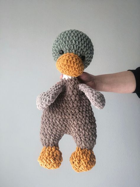 Mallard Duck Snuggler Mallard Duck Lovey Crochet Ducky - Etsy Canada Mallard Duck Snuggler Crochet Pattern, Duck Snuggler Crochet Pattern Free, Crochet Duck Snuggler Free Pattern, Crochet Mallard Duck Pattern Free, Mallard Crochet, Crochet Duck Pattern Free, Crochet Duck Lovey, Mallard Duck Crochet, Crochet Mallard Duck