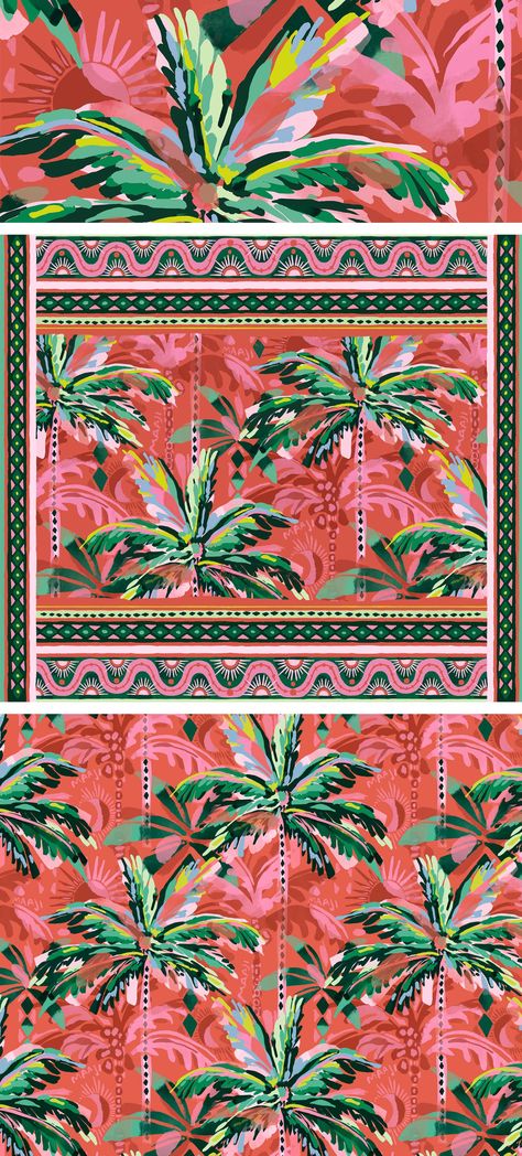 Maaji commisisoned illustration :: Behance Boho Pattern Design, Farm Wallpaper, Illustration Art Digital, Tropical Prints Pattern, Tropical Illustration, Conversational Prints, Photography Photoshop, Book Illustration Art, City Illustration