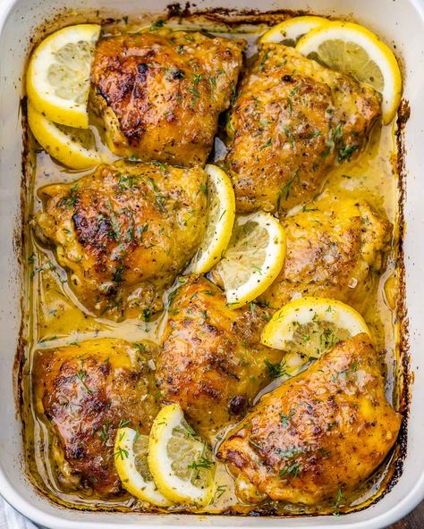 Budget Friendly Dinner, Greek Lemon Chicken, Lemon Chicken Recipe, Clean Eating Challenge, Clean Food Crush, Food Crush, Paleo Chicken, Clean Food, Recipe Roundup