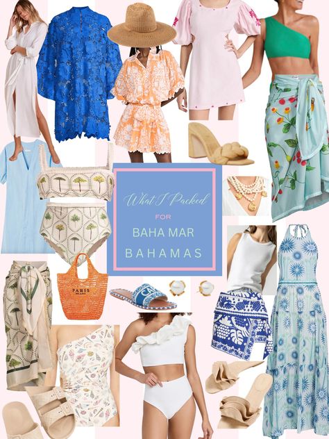 What I Packed for Baha Mar Baha Mar Outfits, Baha Mar Bahamas Outfits, Packing For Bahamas, Outfits For Bahamas Vacation, Bahamas Outfits, Bahamas Outfit, Baha Mar, Palm Beach Style, Bahamas Vacation