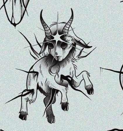 Dark Tattoo Designs, Goat Tattoo, Backpiece Tattoo, Evil Tattoos, Scary Tattoos, Getting A Tattoo, Creepy Tattoos, Dark Art Tattoo, Tattoo Portfolio