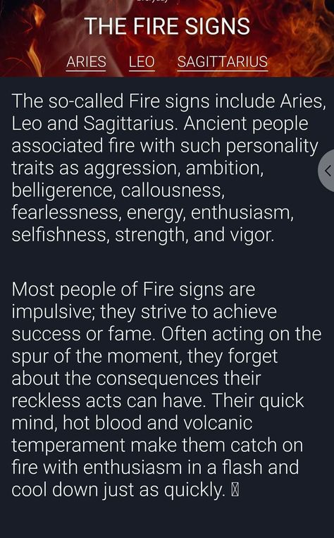 The Fire signs traits Fire Sign Traits, Fire Signs Zodiac, Fire Zodiac Signs, Leo Astrology, Leo Zodiac Quotes, Leo Virgo Cusp, Inspirational Wall Quotes, Leo Woman, Positive Morning