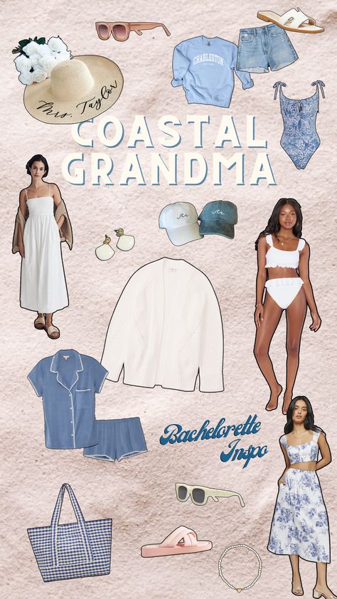 Bachlorette Beach Themes Outfits, Coastal Grandma Bachelorette Outfits, Chill Beach Bachelorette, Seashell Bachelorette Party, Coastal Bachelorette Party Outfits, Beach Bachelorette Weekend, Bachelorette Travel Outfit, Rhode Island Bachelorette Party, East Coast Bachelorette Party