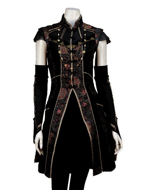 Modern Knight Outfit, Evil Fantasy Outfit, Dnd Ballroom Outfit, Darkling Inspired Outfits, Dragon Rider Outfit Female, Dnd Outfits Inspiration Warlock, Fantasy Villain Aesthetic Outfits, Black Fantasy Clothes, Fantasy Riding Outfit