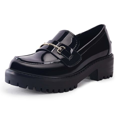 Chunky Heel Loafers, Office Flats, Oxford Platform Shoes, Heel Loafers, Low Heel Ankle Boots, Color Block Heels, Office Uniform, Business Casual Shoes, Oxford Platform