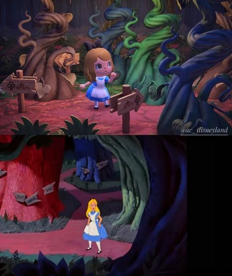 Disneyland Animal Crossing, Animal Crossing Wonderland, Fairytale Animal Crossing, Animal Crossing Fairytale, Acnh Fairytale Island, Acnh Rivendell, Wonderland Animal Crossing, Animal Crossing Alice In Wonderland, Acnh Alice In Wonderland