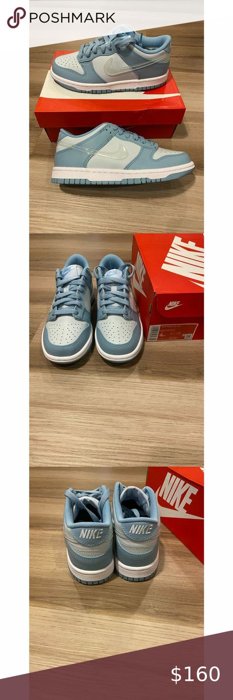 Nike Dunk Low Clear Blue Swoosh Aura GS size 4Y Women size 5.5 DH9765-401 New Aura Clear Dunks, Dunk Low Aura Clear, Blue Aura, Clear Shoes, Nike Dunk Low, Dunk Low, Nike Dunk, Nike Dunks, Jordan Shoes