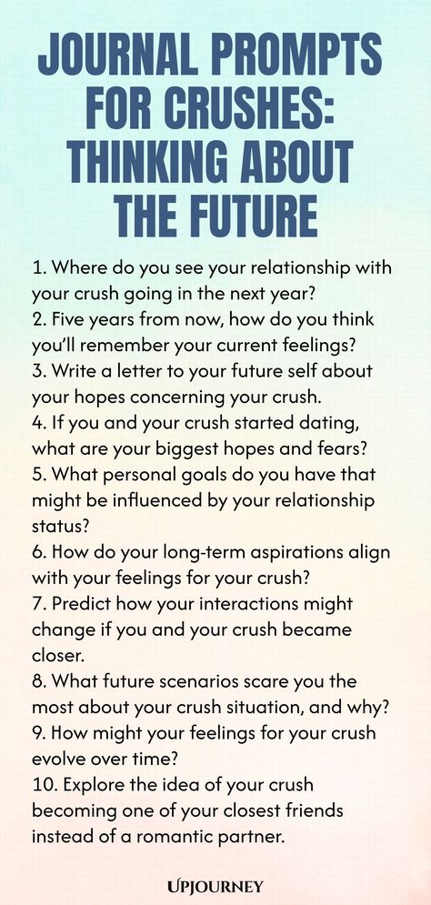 Explore your crush and your future with these thought-provoking journal prompts. Dive deep into your feelings, desires, and aspirations. Self-reflection is key to understanding yourself better and preparing for what lies ahead. Use these prompts to envision the possibilities that may be waiting for you. Take a moment to ponder on what you truly want in a relationship and how you can manifest the love you desire. Start journaling today for clarity and insight into your potential future with your Secret Library, Psychology Terms, Prompt Ideas, Rollercoaster Of Emotions, Relationship Quizzes, Start Journaling, When Your Crush, The Moment You Realize, Journal Questions