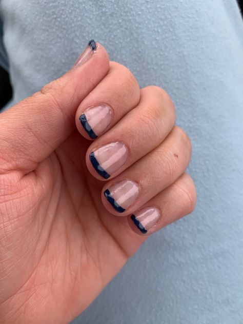 navy french tip with dip powder Navy French Tips, Simple Nail Ideas, French Dip, Simple Nail, French Tips, Dip Powder, Simple Nails, Nail Ideas, Dip