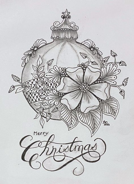 Zentangle Christmas Cards, Colourful Zentangle Art, Christmas Tangles, Xmas Doodles, Zen Drawings, Christmas Zentangle, Draw Christmas, Zen Doodle Patterns, Zentangle Artwork