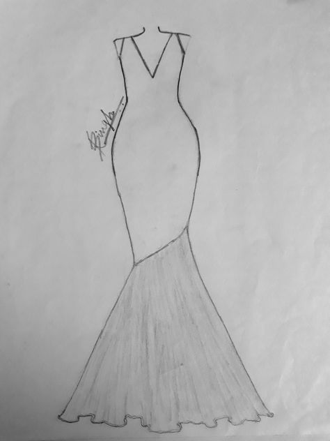 #My designs Tight Long Dress, Dress Drawing Easy, Wedding Dress Sketches, Hello Kitty Crafts, Fashion Drawing Sketches, Easy Love Drawings, Fashion Drawing Tutorial, Dress Design Drawing, Long Dress Design