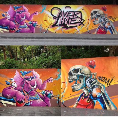 @dukeygrimo on Instagram: “Overline jam @abys_osmoz @scaf_oner 🔥🔥 #loopcolors #overlinejam” Sketch Cartoon, Naive Illustration, Mural Ideas, Graffiti Murals, Graffiti Characters, Graffiti Cartoons, Street Graffiti, Murals Street Art, Cartoon Style