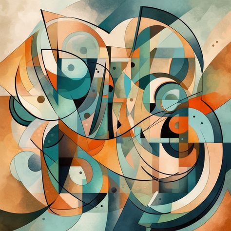 This captivating Cubist composition features bold abstract shapes and gentle lines, providing a vibrant and organic texture to any room. Organic Shape Composition, Shape Composition, Shapes Composition, Organic Shapes, Abstract Shapes, Composition, Texture, Quick Saves, Art