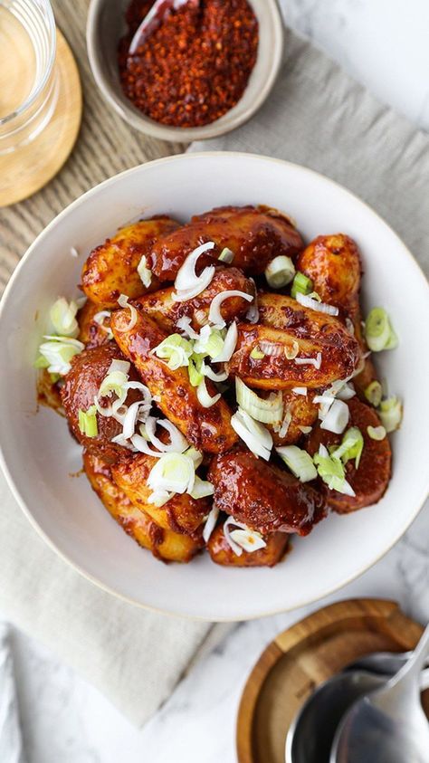 Rice cooker Korean style gochujang potatoes Gochujang Rice, One Potato Recipe, Korean Rice Cooker, Baby Potato Recipes, Best Rice Cooker, Rice Pudding Recipes, Korean Side Dishes, Rice Cooker Recipes, Asian Inspired Dishes