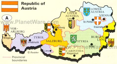 Republic of Austria Map Austria Map, Graz Austria, Tourist Map, Austria Travel, Europe Map, Innsbruck, Vienna Austria, Menorca, Salzburg