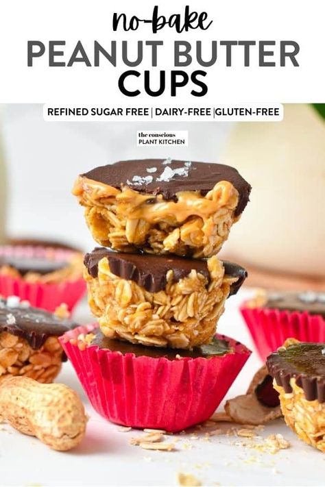 No Bake Peanut Butter Oat Cups Peanut Butter Oat Cups, Peanut Butter Oatmeal Balls, Oat Cups, Peanut Butter Oat, Easy Healthy Snack, Peanut Butter Oatmeal Bars, Baked Oatmeal Cups, No Bake Peanut Butter, Peanut Butter Oats