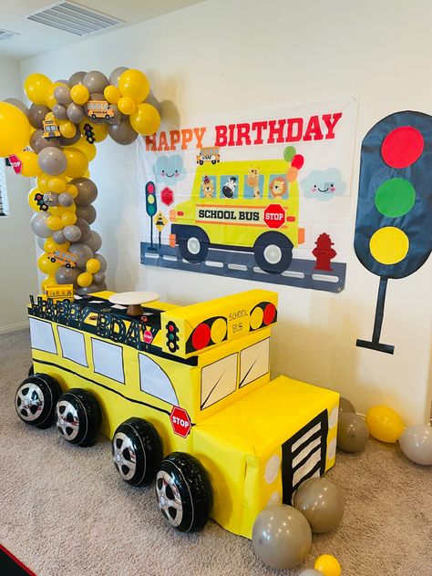 Wheels On The Bus 1st Birthday Party, School Bus Themed Birthday Party, Wheels On The Bus Birthday Party Theme, Wheels On The Bus Themed Birthday Party, School Bus Party Theme, Wheels On The Bus Birthday Party Decorations, The Wheels On The Bus Birthday Party, School Bus Theme Birthday Party, Bus Birthday Theme