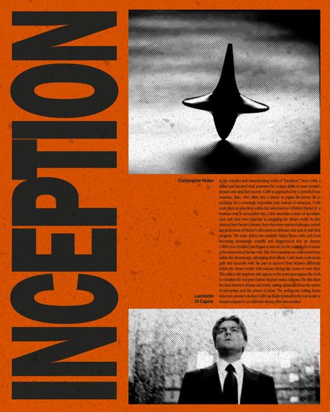 Christopher Nolan Inception Poster, Movie Prints, Christopher Nolan, Inception, Magazine Covers, Magazine Cover, Vintage Posters, Magazine, Film