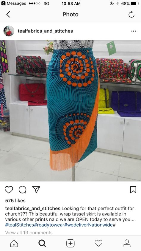 Ankara skirt with fringes Ankara Skirts Designs, Ankara Skirts, Style Africain, African Print Skirt, African Skirts, African Fashion Skirts, Latest Ankara, Ankara Skirt, Afrikaanse Mode