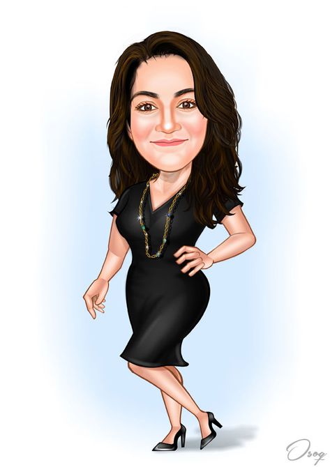 Woman Caricature Osoq, Female Caricature, Woman Caricature, Caricature Ideas, Caricature Design, Corporate Attire Women, Cartoons Dp, Personalized Caricature, Boutique Logo Design