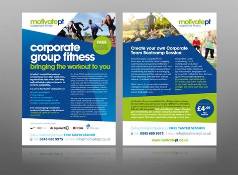 This is what i would call a leaflet - a sample of my leaflet/flyer design and print services Gym Personal Trainer, Email Flyer, Fitness Flyer, Fitness Gym, Free Psd Design, Leaflet Design, Design Logo, Newsletter Design, Flyer Design Templates