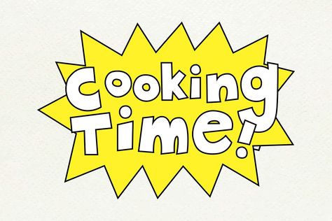 Cooking Time word typography  vector | free image by rawpixel.com / Yanin Chef Illustration, Kitchen Letters, Word Typography, Kitchen Time, Cooking Chef, Word Design, Graphic Elements, Fun Stickers, Free Illustrations