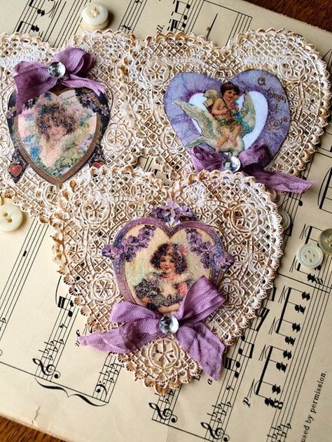 26 Paper Doily Valentine Crafts - The Scrap Shoppe Doily Valentine Crafts, Valentine Hearts Crafts, Hearts Crafts, Vintage Valentine Crafts, Crafts Nature, Victorian Crafts, Wisteria Lane, Doilies Crafts, Valentine's Decor