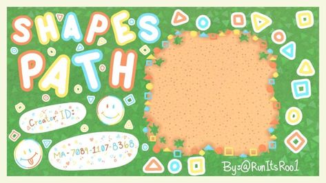 Shapes Path - Animal Crossing Pattern Gallery & Custom Designs Kidcore Island, Acnh Kidcore, Pastel Kidcore, Ac Ideas, Pink Island, Path Design, Acnh Codes, Animal Crossing Wild World, Island Theme