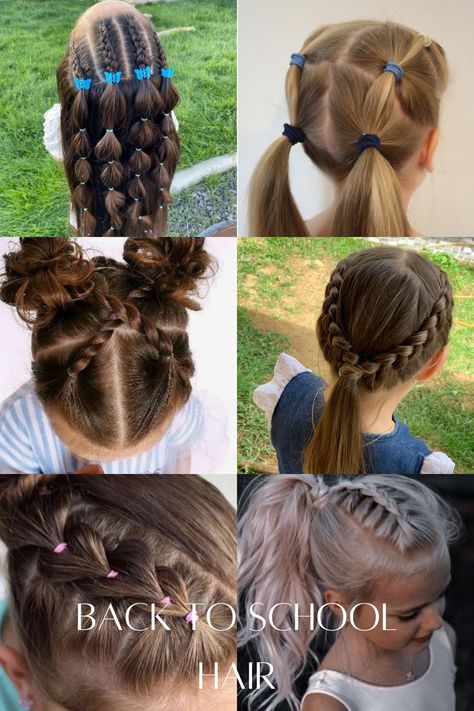 Hairstyle ideas for kids, bows, braids, kids hair, ponytail School Photo Hair Ideas, Cute 2 Ponytail Hairstyles, Girls Ponytail Hairstyles Kids, Girls Ponytail Hairstyles, Kindergarten Picture Day Hair, Hairstyles For Kindergarteners, Hairstyle Ideas For Kids, School Hairstyles For Kids, Ponytail Hairstyles For Kids