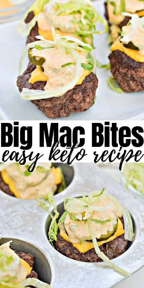 Keto Big Mac Sauce, Big Mac Bites, Mac Bites, Keto Big Mac, Big Mac Sauce, Burger Bites, Mac Sauce, Easy Burgers, Low Carb Burger