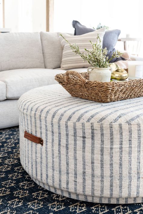 The 2020 McGee & Co. Holiday Gift Guide - Studio McGee Mcgee Bedroom, Mcgee Bathroom, Mcgee Kitchen, Kitchen 2020, Ottoman Decor, Fabric Ottoman, Round Ottoman, Ottoman Coffee Table, Ottoman In Living Room