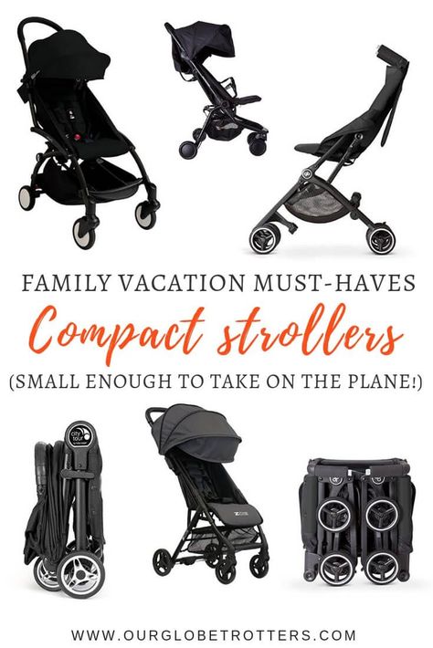 Compact Strollers so small you can take them on the plane. Our Globetrotters have researched and reviewed leading ultra-compact stroller brands that will fit into the overhead locker. #travelgear #strollers #familyvacation #babygearreview #familytravel #toddlertravel City Select Double Stroller, Double Baby Strollers, Quinny Stroller, Cybex Stroller, Best Travel Stroller, Vintage Stroller, Stroller Storage, Twin Strollers Infants