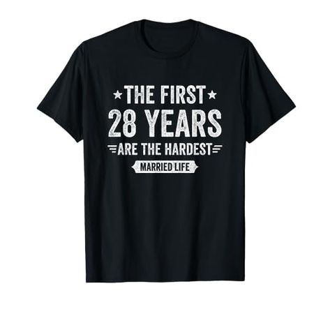 Couples Married 28 Years - Funny 28th Wedding Anniversary T-Shirt 28th Wedding Anniversary, Top Fashion Brands, Shop Top, Fashion Brands, Wedding Anniversary, Free Delivery, T Shirts, Funny, T Shirt