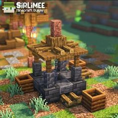 Minecraft Workbench, Minecraft Tavern, Minecraft Medieval Village, Blueprints Minecraft, Minecraft Things To Build, Minecraft Fountain, Minecraft Steampunk, Rumah Minecraft Sederhana, Minecraft Structures