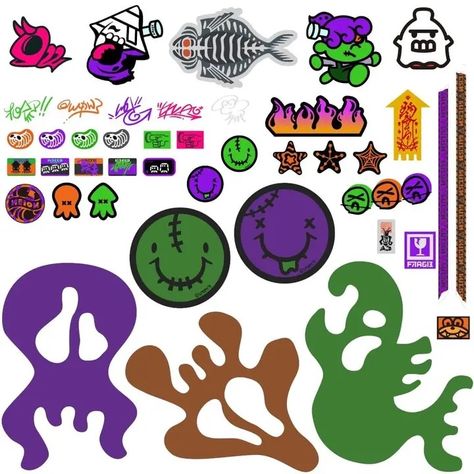 not mine. Splatoon Acnh Codes, Splatoon Locker Stickers, Splatoon Stickers Printable, Splatoween Pfp, Splatoon Graffiti, Iphone Wallpaper Nintendo, Splatoon Pixel Art, Splatoon Stickers, Splatoon Squid Sisters