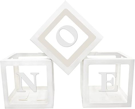 Amazon.com: First Birthday Balloon Boxes,Baby Boxes with Letters for Baby Shower,Clear Baby Shower Decorations Block Boxes,Transparent Balloon Box Backdrop for Baby Shower,Birthday Party,Gender Reveal Party (White) : Toys & Games Balloon Boxes Clear, Baby Blocks Decoration, Baby Blocks With Balloons, Decorate Baby Blocks, Balloon Boxes, Baby Blocks Baby Shower, Baby Shower Box, First Birthday Balloons, Transparent Balloons