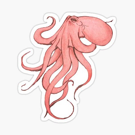 Octopus Sticker, Octopus Design, Bottle Caps, Bullet Journals, Diy Stickers, Octopus, Cute Stickers, Top Artists, Sticker Design