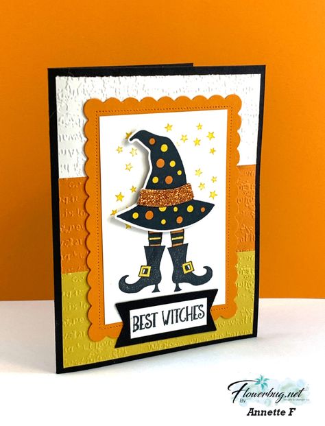 Fall Greeting Cards, Carte Halloween, Halloween Cards Handmade, Witches Hat, Stamp Projects, Halloween Items, Fancy Fold Cards, Stamping Up Cards, Halloween Paper