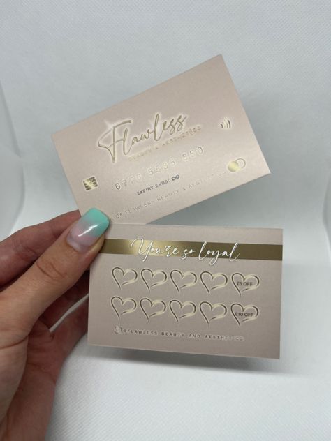 Nail Logos Ideas, Aesthetics Business, Girly Business Cards, Loyalty Card Design, Esthetician Supplies, Makeup Studio Decor, Wax Studio, Esthetician Room Decor, Cute Business Cards