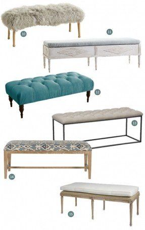 Upholster Bench, Bed Bench Ideas, Meja Industrial, Bed Benches, Corner Seating, Blue Bench, King Sized Bedroom, End Of Bed Bench, Long Hallway