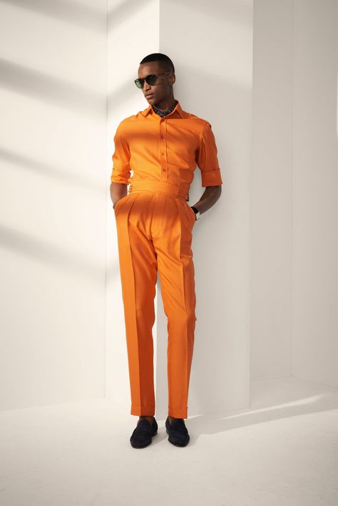 Ralph Lauren Purple Label Men, Looks Hip Hop, Monochromatic Fashion, Ralph Lauren Menswear, Monochromatic Outfit, Orange Outfit, Moda Paris, Purple Label, Ralph Lauren Purple Label