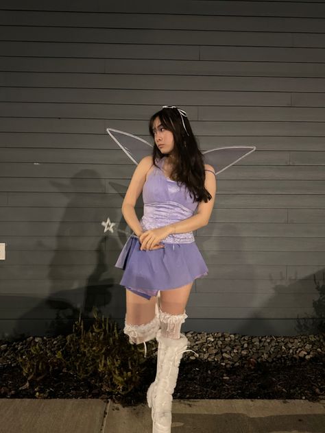 #halloween #fairy #wings #purple #fairycostume #fairymakeupideas #halloweencostume #halloweenmakeup Purple Costume Ideas Halloween, Purple Fairy Outfit, Purple Glitter Skirt, Fairy Costume Purple, Vidia Costume, Purple Fairy Costume, Fairies Halloween, Purple Halloween Costumes, Butterfly Halloween Costume