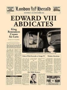 Regina Jeffers -- Claiming a Title in the Regency Era (image is of the London Herald) English Monarchs, Newspaper Front Pages, Wallis Simpson, Edward Viii, Newspaper Headlines, Historical Newspaper, Headline News, Historical Moments, English History