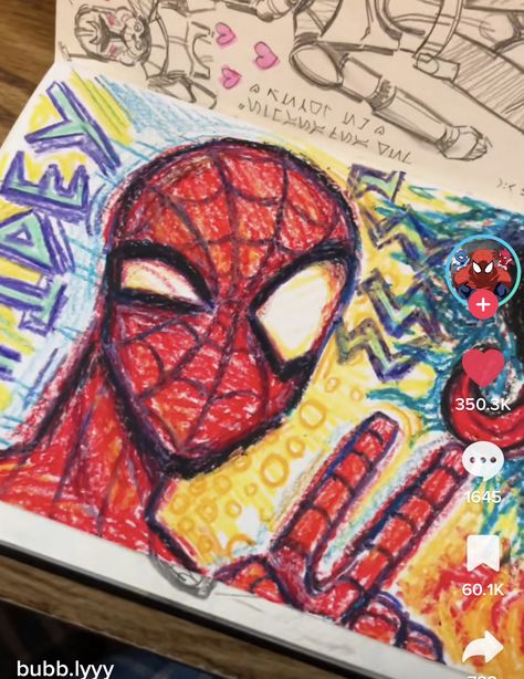 Sketchbook Pages Inspiration, Image Spiderman, Spiderman Drawing, Spiderman Art Sketch, Oil Pastel Art, Crayon Art, Sketchbook Art Journal, Sketchbook Pages, Arte Sketchbook