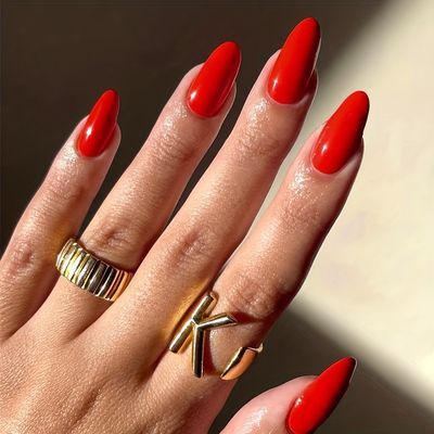 Red Summer Nails, Nail Equipment, Fake Nails Long, Nagel Tips, Nail Type, Red Nail Designs, Red Nail, Nail Forms, Nail Length