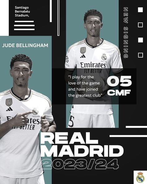 Jude Bellingham is a madridista Football Graphics, Jude Bellingham, Design Posters, Bettering Myself, Graphic Design Posters, Real Madrid, Poster Design, Madrid, Football