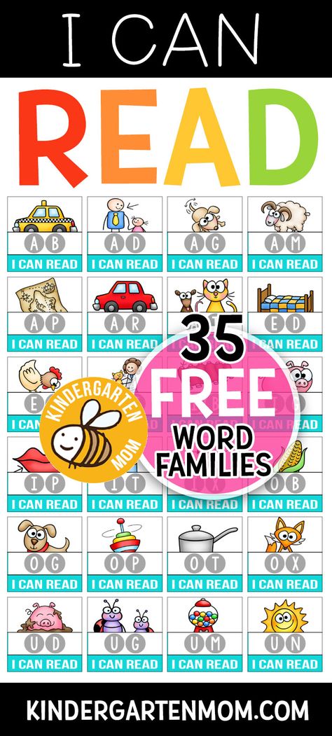 An Word Family Activities Free, Word Families For Kindergarten, Word Family Games Kindergarten, Word Family Flashcards Free Printable, At Word Family Activities, Word Family Activities Free, Learn To Read Activities, Word Family, Free Sight Word Printables