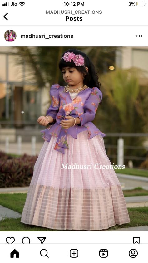 Kids Long Frocks Design Latest, Kids Pattu Pavadai Designs Latest, Traditional Baby Dresses, Long Frocks For Kids, Pattu Langa, Kids Party Wear Dresses, Pattu Pavadai, Kids Dress Collection, Long Gown Design